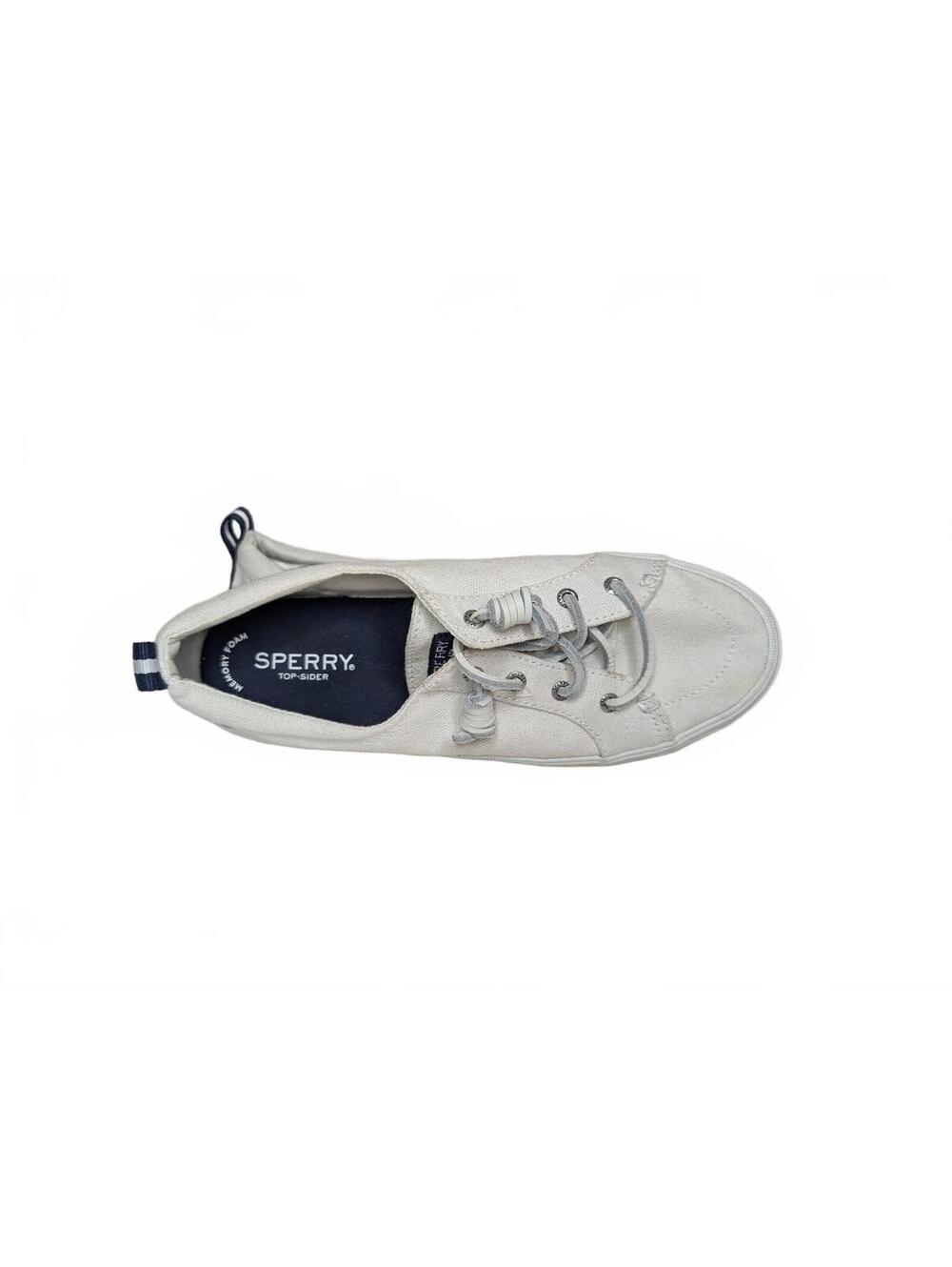 Sperry Crest Vibe Linen Sneakers White Size 9